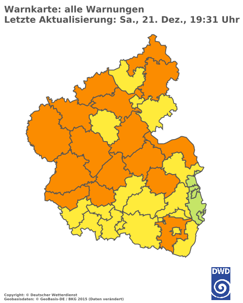 Aktuelle Wetterwarnungen für Mainz-Bingen und Stadt Mainz