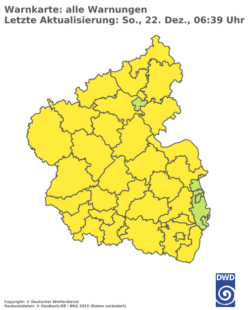 Aktuelle Wetterwarnungen für Mainz-Bingen und Stadt Mainz