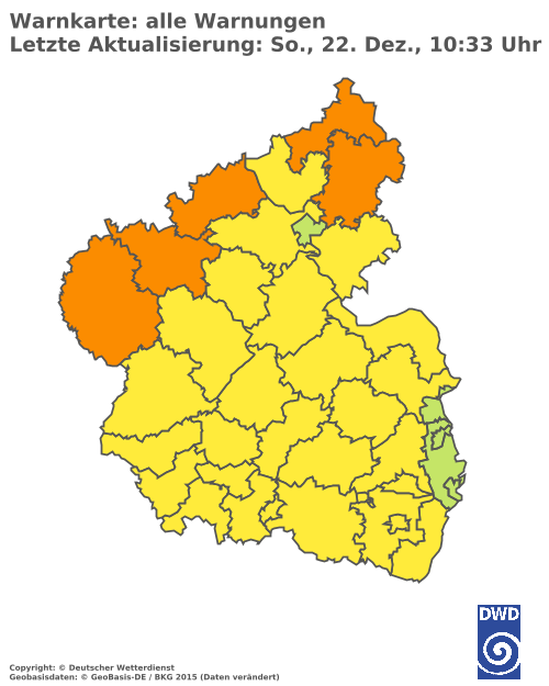 Aktuelle Wetterwarnungen für Mainz-Bingen und Stadt Mainz