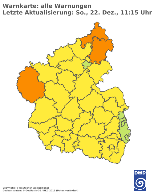 Aktuelle Wetterwarnungen für Mainz-Bingen und Stadt Mainz