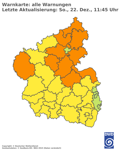 Aktuelle Wetterwarnungen für Mainz-Bingen und Stadt Mainz