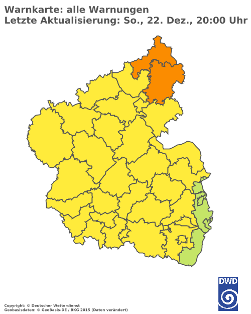 Aktuelle Wetterwarnungen für Mainz-Bingen und Stadt Mainz