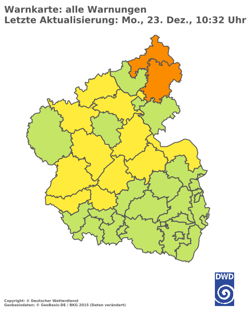 Aktuelle Wetterwarnungen für Mainz-Bingen und Stadt Mainz